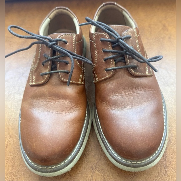 Johnston & Murphy Big Kid Holden Plain Toe Derby Shoes – Brown Leather – Size 1M - Picture 4 of 9